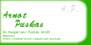 arnot puskas business card